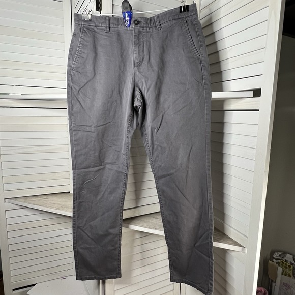 Hawker Rye Athletic Fit Stretch Chino Pants‎ Gray 34x30 Men's Casual - Picture 1 of 9